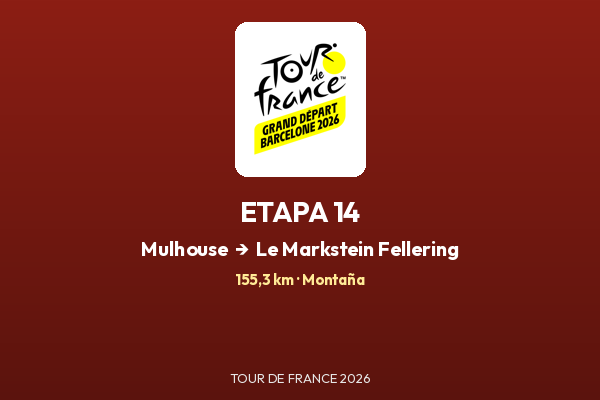 Mulhouse – Le Markstein Fellering — Etapa 14 | Tour de France 2026