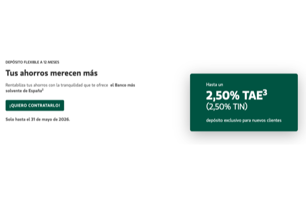 Banca March ofrece depósito flexible Avantio a 12 meses al 2,80% TAE