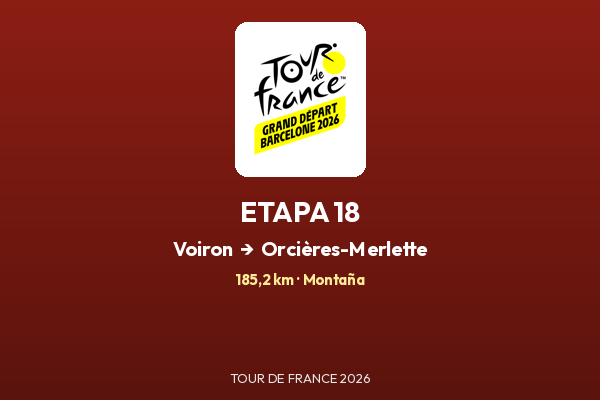 Voiron – Orcières-Merlette — Etapa 18 | Tour de France 2026