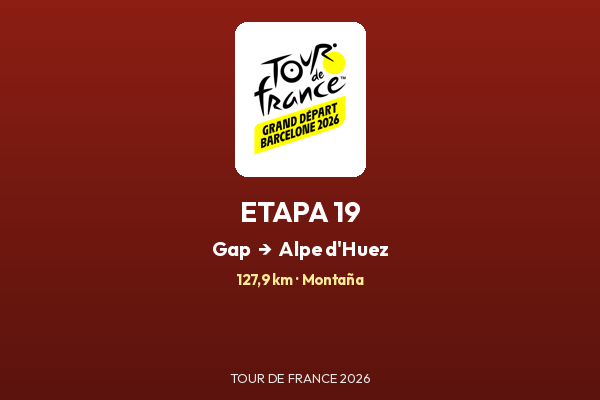Gap – Alpe d'Huez — Etapa 19 | Tour de France 2026