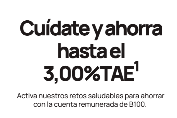 B100 ofrece 3% TAE en Cuenta Health