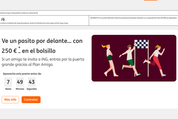 ING Plan Amigo: 250€ para nuevos clientes y 50€ para quien invita