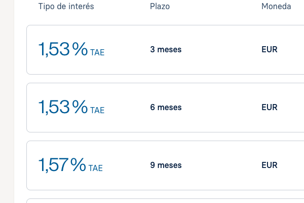 Haitong Bank ofrece depósito a 6 meses al 1,53% TAE