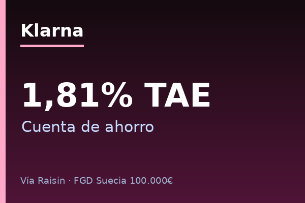 Klarna cuenta de ahorro al 1,81% TAE