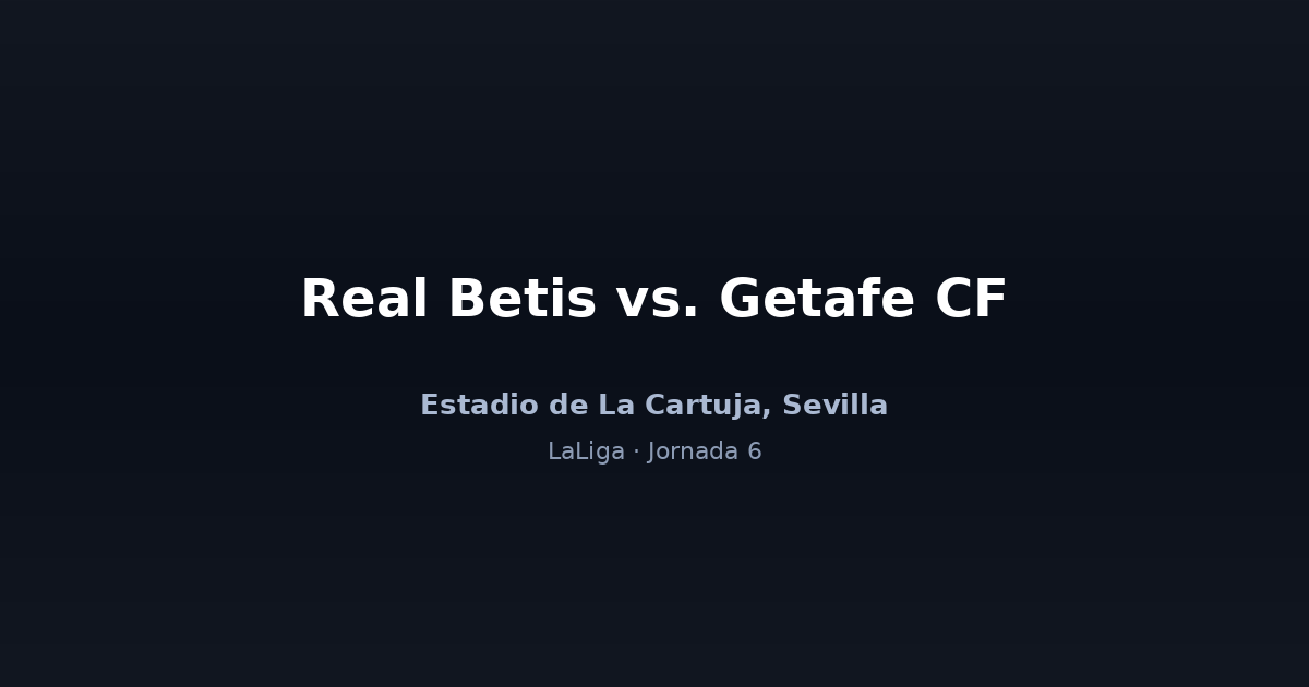 Real Betis vs. Getafe CF — Jornada 6 | LaLiga 2026-27