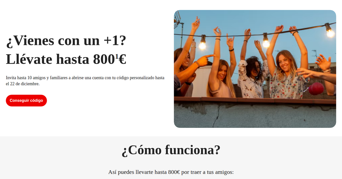 Banco Santander ofrece hasta 800€ con Plan Amigo