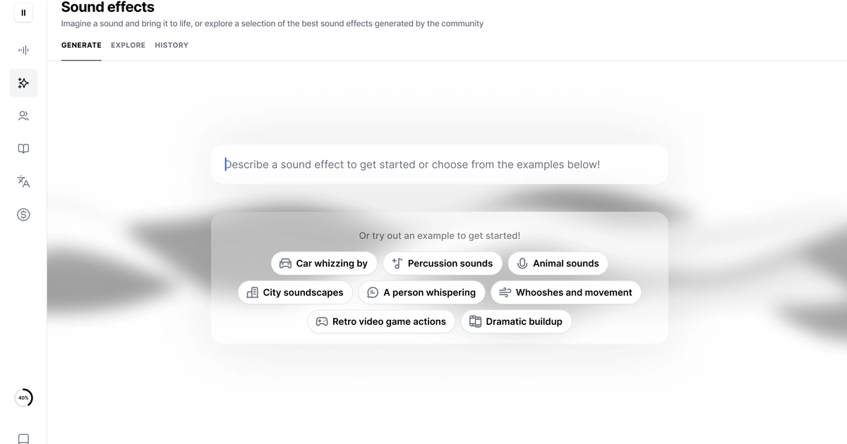 Text to Sound Effects de ElevenLabs
