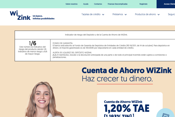 WiZink remunera cuenta de ahorro al 1,20% TAE