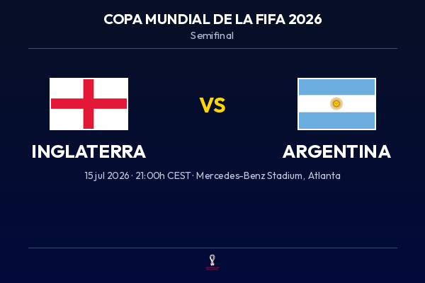 Inglaterra vs. Argentina — Semifinal | Copa del Mundo 2026
