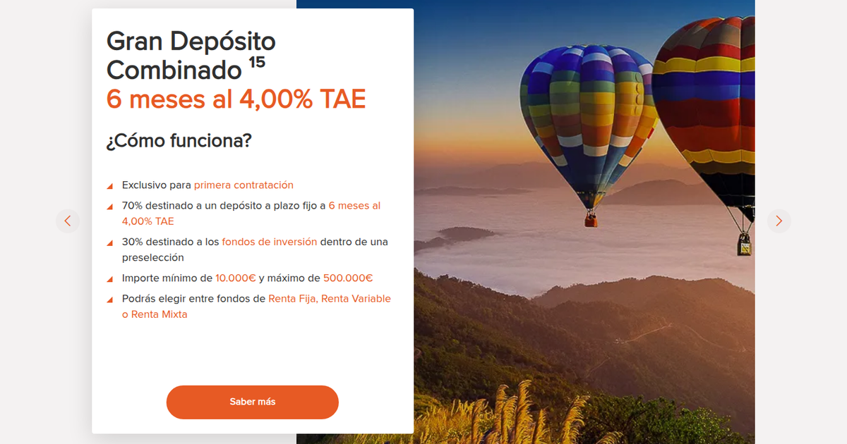 BiG ofrece Gran Depósito Combinado a 6 meses al 4,00% TAE