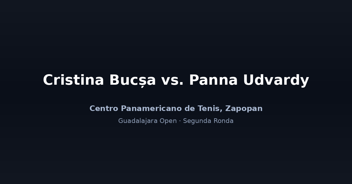 Cristina Bucșa vs. Panna Udvardy — Segunda Ronda | WTA Guadalajara 2026