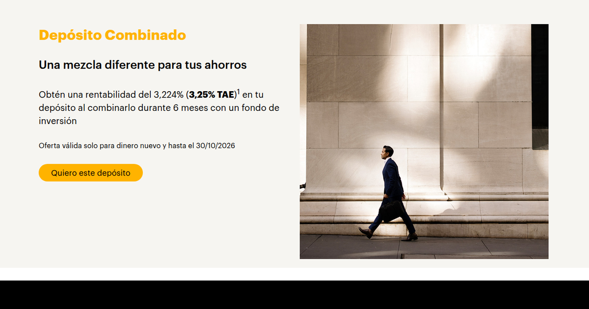 Arquia Banca ofrece Depósito Combinado a 6 meses al 3,25% TAE