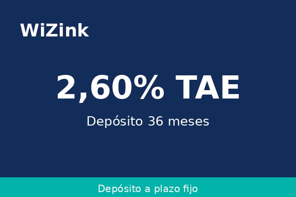 WiZink ofrece depósito a 36 meses al 2,60% TAE