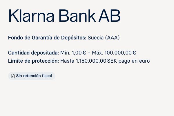 Klarna cuenta de ahorro al 1,71% TAE