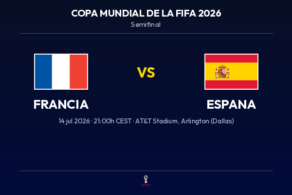 Francia vs. España — Semifinal | Copa del Mundo 2026