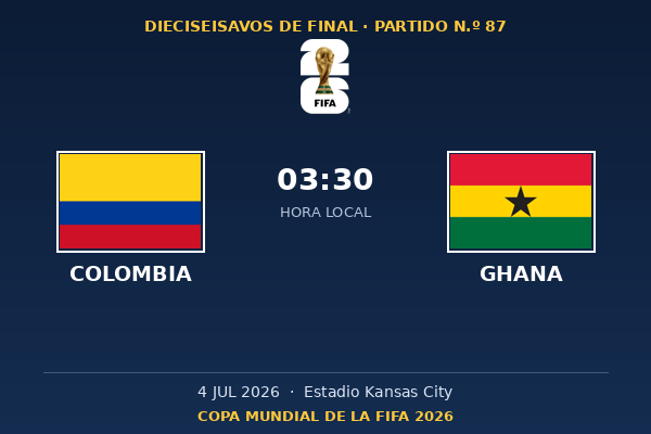 Colombia vs. Ghana — Dieciseisavos de Final | Copa del Mundo 2026