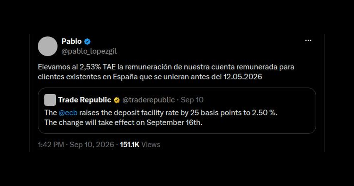 Trade Republic sube al 2,53% TAE la cuenta remunerada para clientes existentes