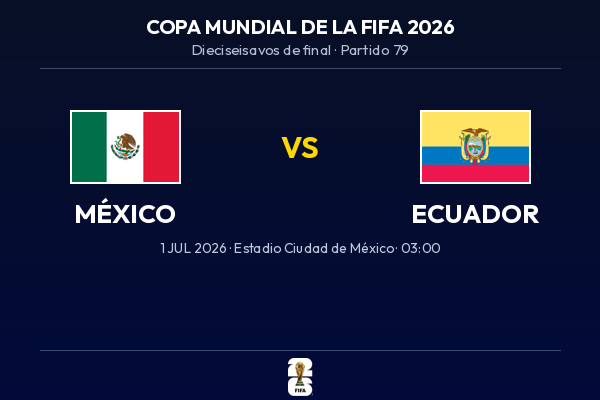 México vs. Ecuador — Dieciseisavos de Final | Copa del Mundo 2026