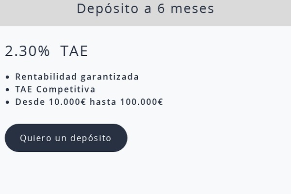 Novum Bank ofrece depósito a 6 meses al 2,30% TAE