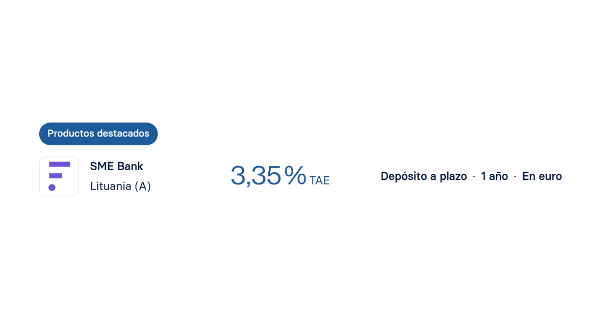 SME Bank ofrece depósito a 12 meses al 3,35% TAE