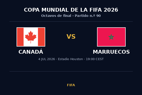 Canadá vs. Marruecos — Octavos de Final | Copa del Mundo 2026