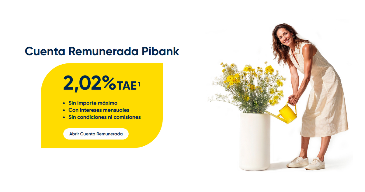 Pibank ofrece Cuenta Remunerada al 2,02% TAE