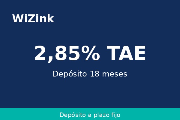 WiZink ofrece depósito a 18 meses al 2,85% TAE